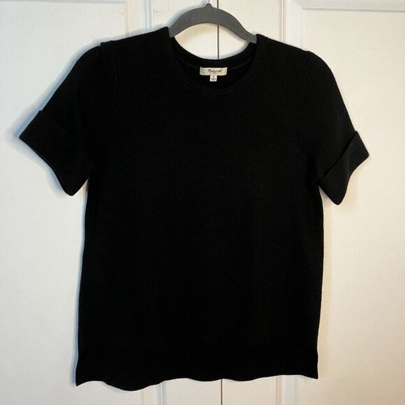 Madewell Shirt Womens Small Waffle Knit Short Sleeve Sweater Top - Picture 1 of 4
